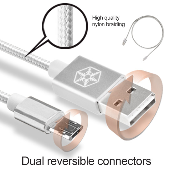 SilverStone Reversible USB-A to Reversible Micro-B - Image 2